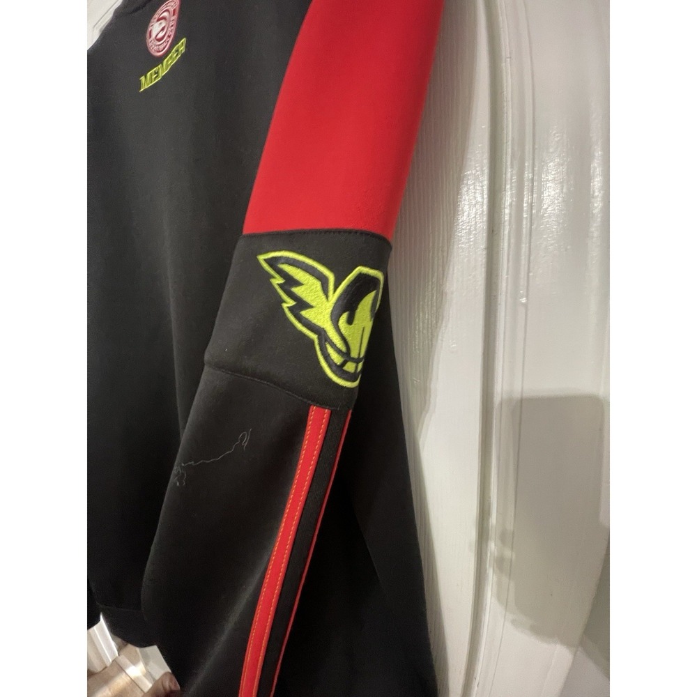 Adidas Atlanta Hawks Jacket Mens Large Lettermen Members Black Zip up NBA - Picture 5 of 5
